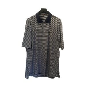 Peter Millar Shirt Mens XL Blue Striped Polo Summer Comfort Golf Stretch